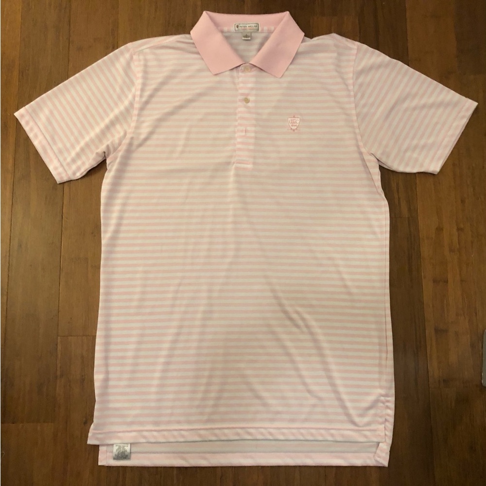 Peter Millar Pink Striped Polo Shirt